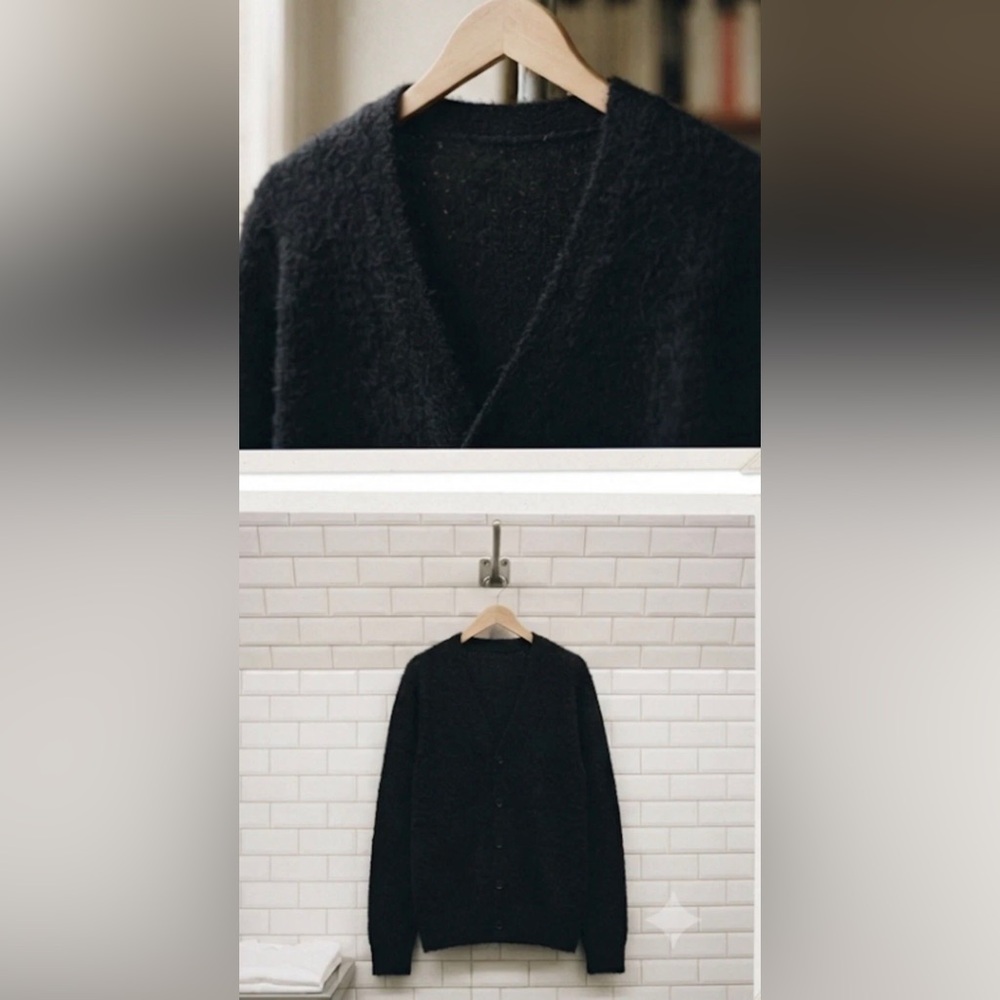 Original Use Black Men’s Fuzzy Button Up Cardigan Sweater Size XL New with Tags